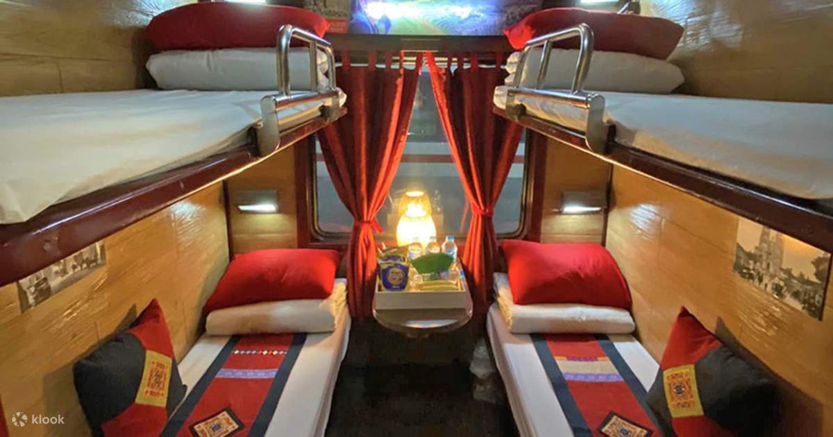 4-berth overnight train cabin on the Hanoi–Sapa railway — comfortable sleeping carriages for the night journey
